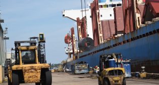 Port NOLA breakbulk vessel operations resumed Sept. 2 at Coastal Cargo with the MV Ishizuchi Star discharging steel at the Louisiana Avenue Complex. (Photo Credit/Port NOLA)