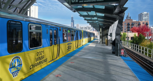 On Nov. 1 Chicago Transit Authority debuted a special train wrap to honor the Chicago Sky, its hometown 2021 WNBA Champions.