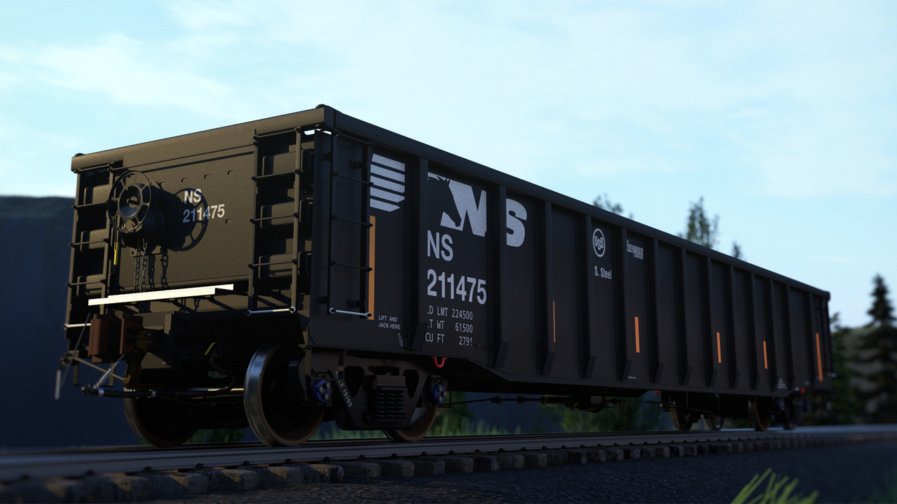 U.S. Steel, Norfolk Southern and Greenbrier have collaborated on a new high-strength steel gondola design. (Rendering Courtesy of Greenbrier)