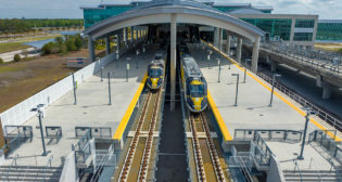 Brightline on April 20 unveiled its Orlando International Airport Station. Tickets are now on sale for service starting this summer. (Brightline Photograph)
