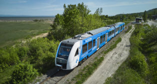 Alstom's Coradia iLint hydrogen train carried its very first North American passengers on June 17, 2023